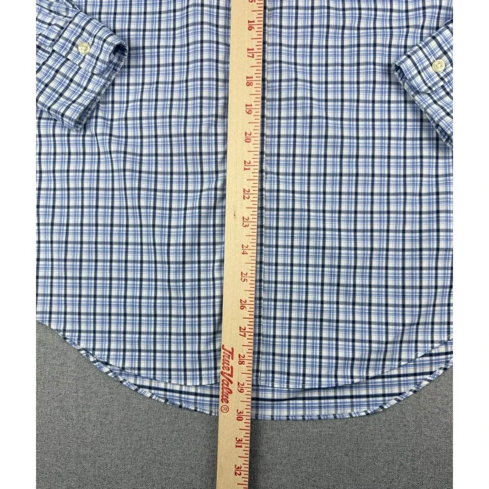 Polo Ralph Lauren Performance Shirt Men's SP Blue Plaid Button Down Cotton